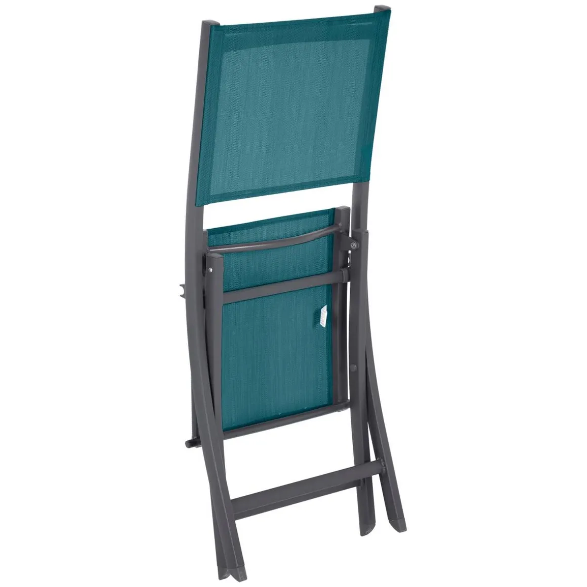 Lot de 4 chaises de jardin pliantes ESSENTIA Bleu canard & Graphite