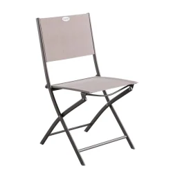 Lot de 4 chaises de jardin pliantes MODULA Noisette & Tonka