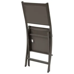 Lot de 4 chaises de jardin pliantes ESSENTIA Wengé & Praliné