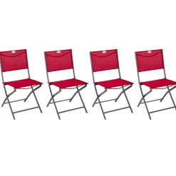 Lot de 4 chaises de jardin pliantes MODULA Grenade & Graphite