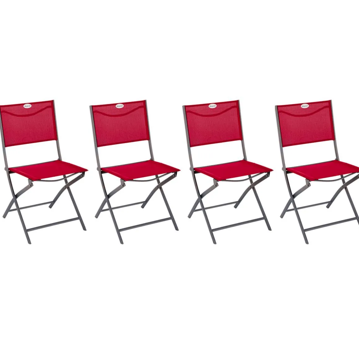 Lot de 4 chaises de jardin pliantes MODULA Grenade & Graphite