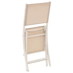 Lot de 4 chaises de jardin pliantes ESSENTIA Lin & Argile