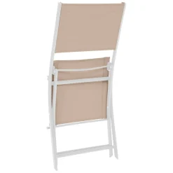 Lot de 4 chaises de jardin pliantes MODULA Lin & Blanc