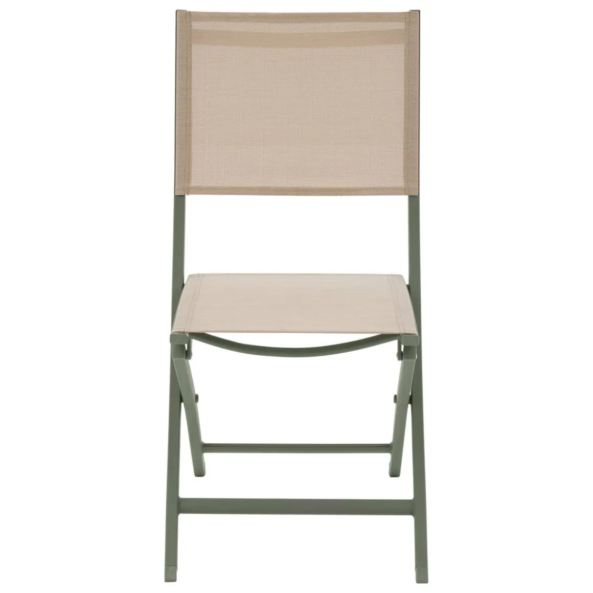 Lot de 4 chaises de jardin pliantes ESSENTIA Lin & Vert laurier