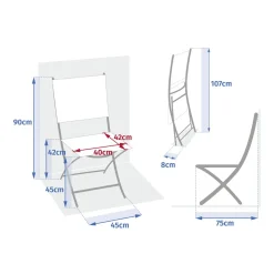 Lot de 4 chaises de jardin pliantes ESSENTIA Lin & Vert laurier