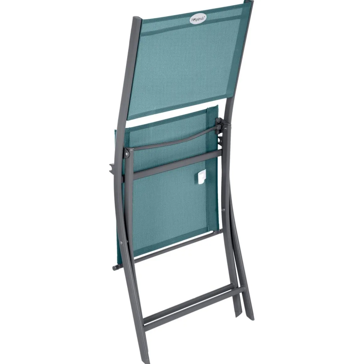 Lot de 4 chaises de jardin pliantes MODULA Bleu canard & Graphite