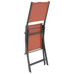 Lot de 4 chaises de jardin pliantes MODULA Ambre & Graphite