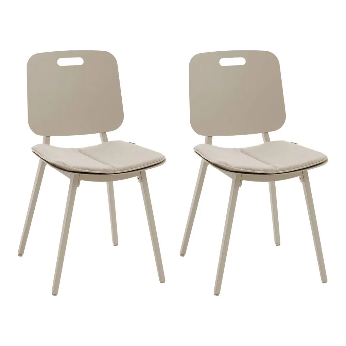 Lot de 2 chaises de jardin TERZANO Beige & Argile