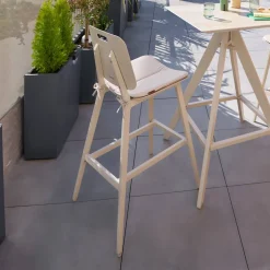 Lot de 2 chaises hautes de jardin TERZANO Beige & Argile