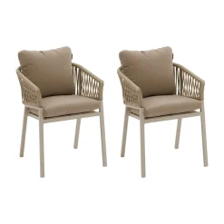 Lot de 2 fauteuils de jardin ORIENGO Beige & Argile