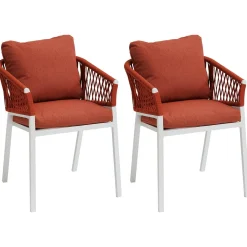 Lot de 2 fauteuils de jardin ORIENGO Brique & Blanc