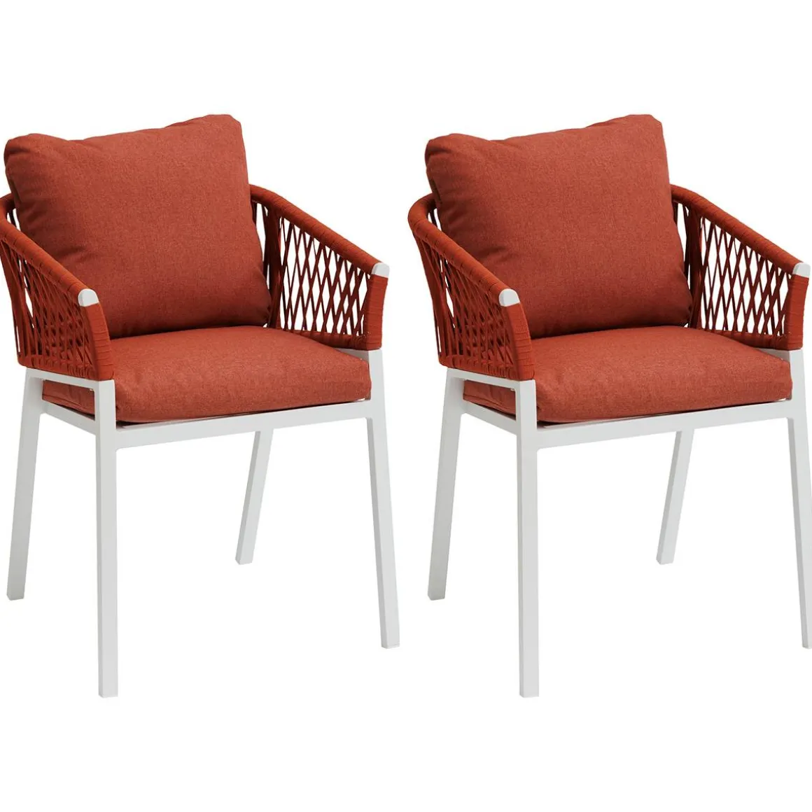 Lot de 2 fauteuils de jardin ORIENGO Brique & Blanc