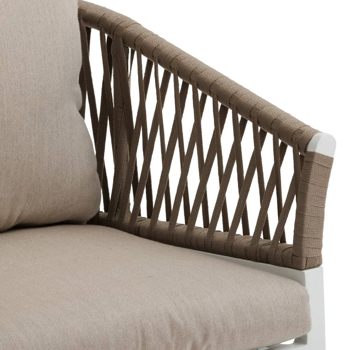 Lot de 2 fauteuils de jardin ORIENGO Taupe & Blanc