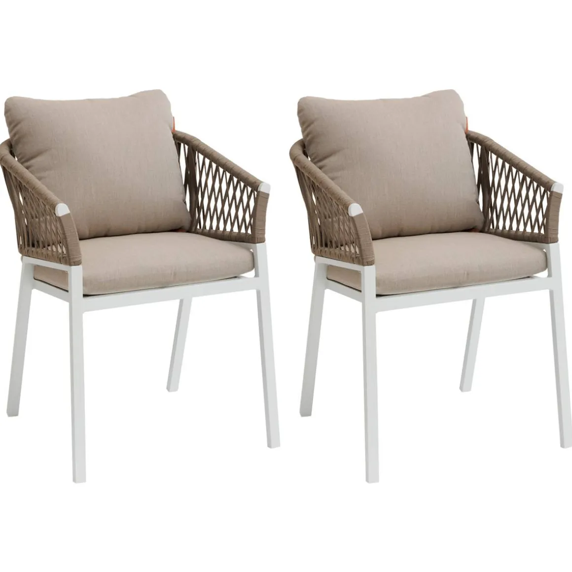 Lot de 2 fauteuils de jardin ORIENGO Taupe & Blanc