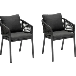 Lot de 2 fauteuils de jardin ORIENGO Anthracite & Graphite