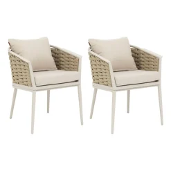 Lot de 2 fauteuils de jardin YCONIA Beige & Argile
