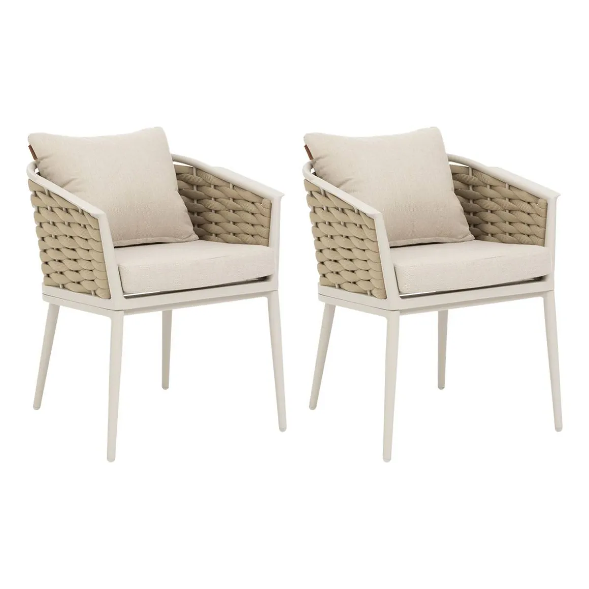 Lot de 2 fauteuils de jardin YCONIA Beige & Argile