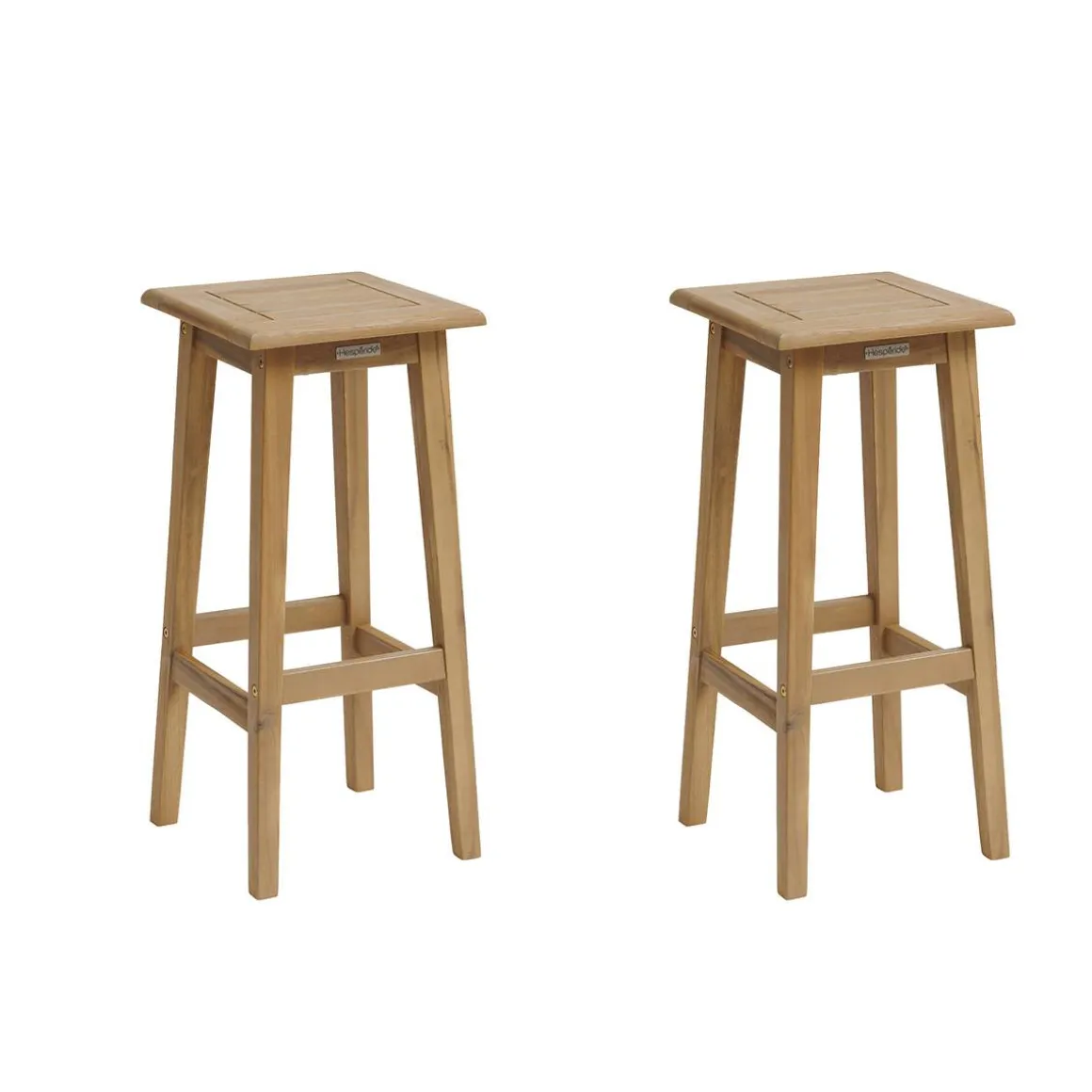 Lot de 2 tabourets hauts de jardin TIWI Acacia