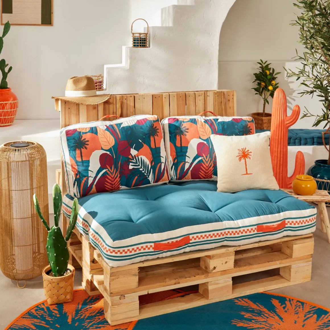 Matelas de sol d'extérieur YUCATAN Bleu canard