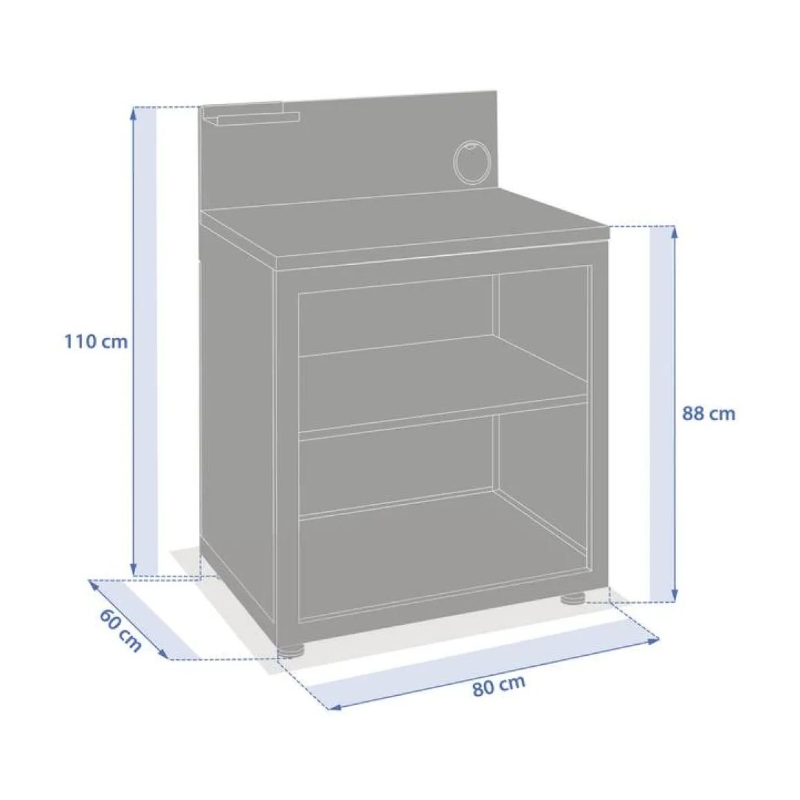 Module avec étagère pour cuisine d'été OXYANA Graphite