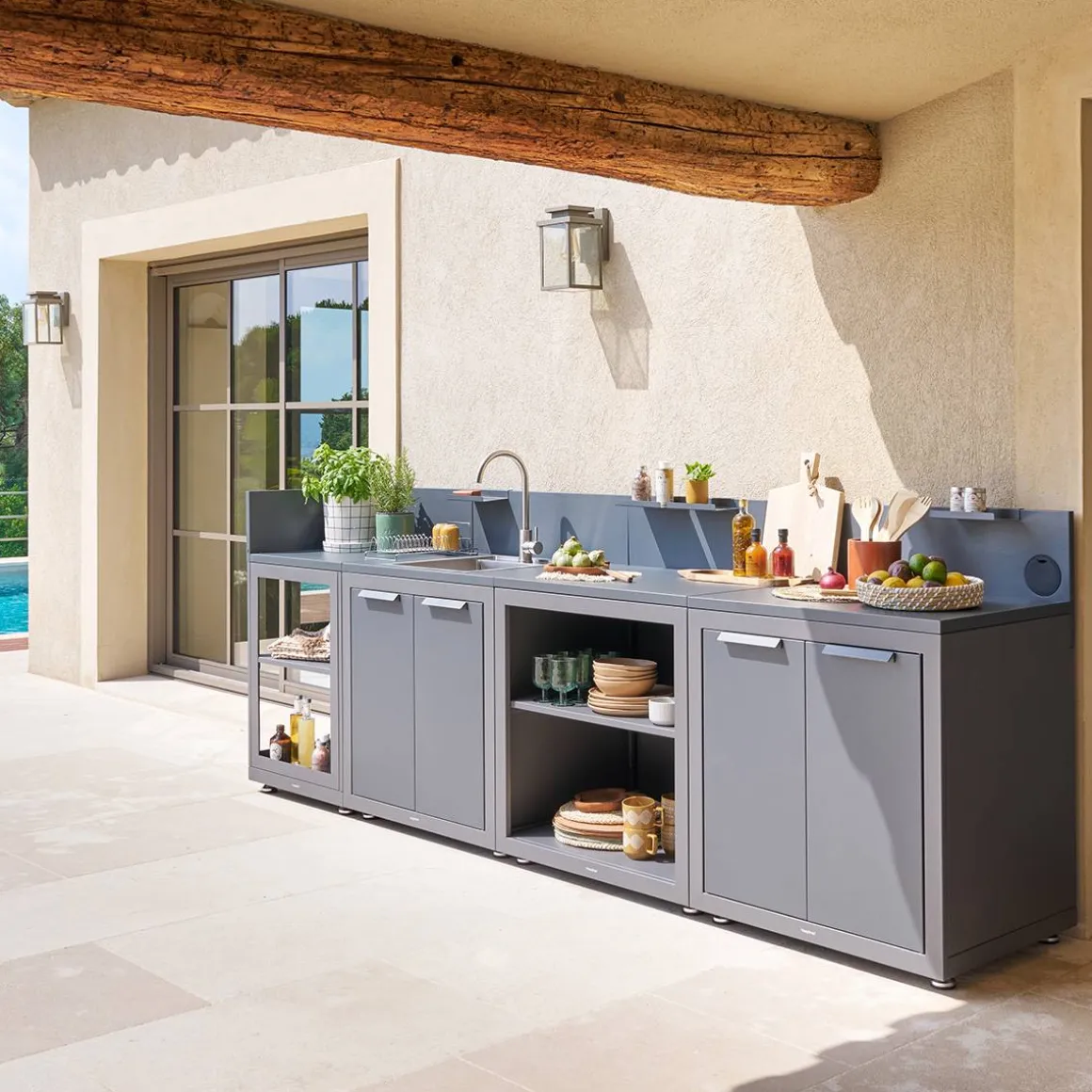 Module d'angle pour cuisine d'été OXYANA Graphite