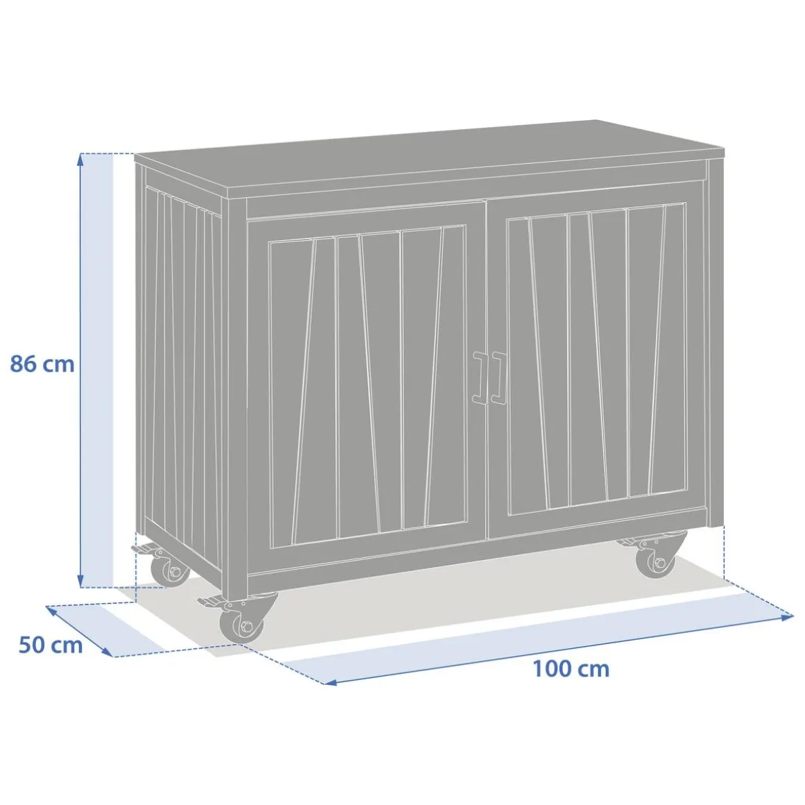 Module 2 portes à roulettes pour cuisine d'été LODGIA Beige
