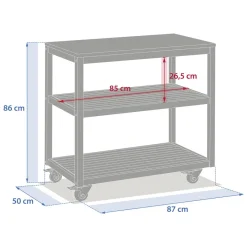 Module à roulettes avec étagères pour cuisine d'été LODGIA Beige