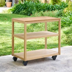 Module à roulettes avec étagères pour cuisine d'été LODGIA Beige