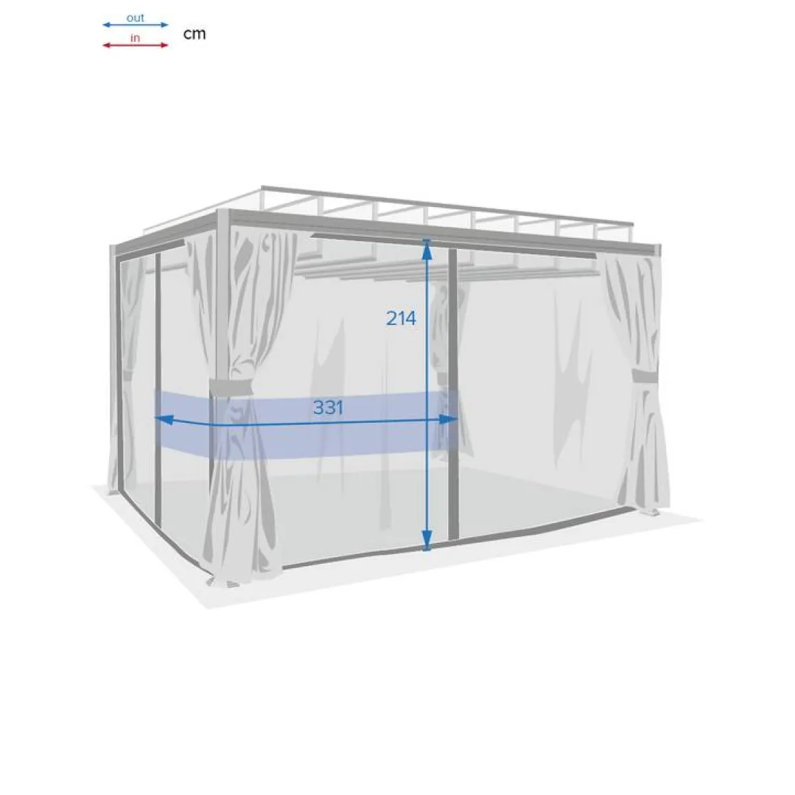 Moustiquaire pour pergola BELIZE Ardoise