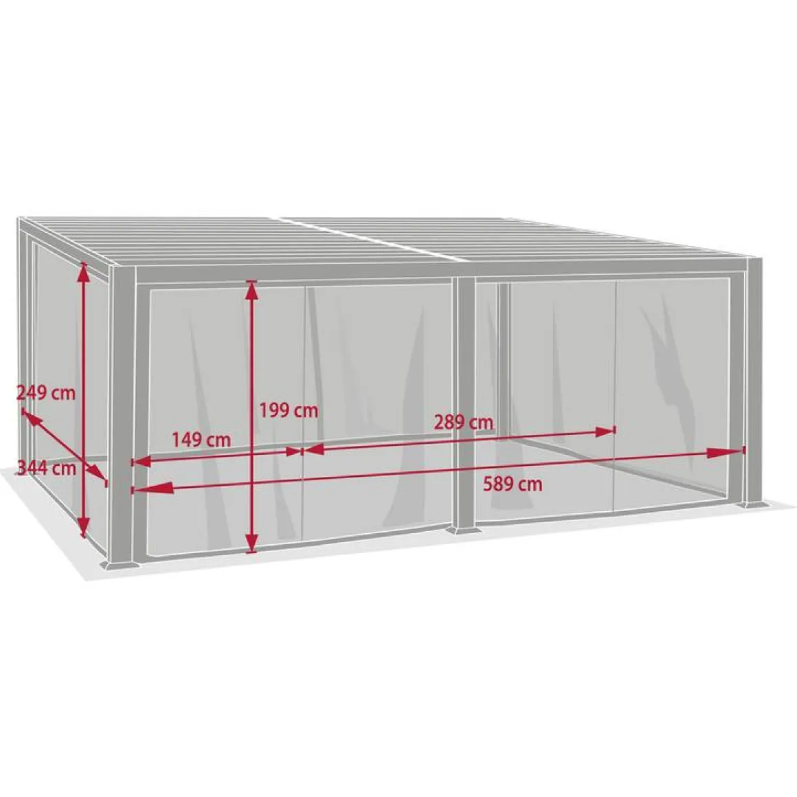 Moustiquaire pour pergola bioclimatique AVILA Graphite