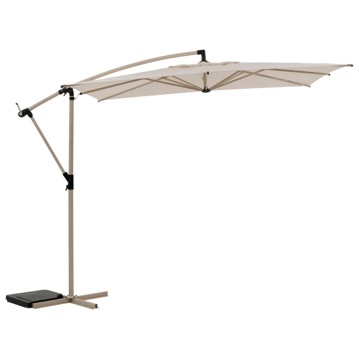 Parasol déporté carré inclinable MANOA Argile / Blé
