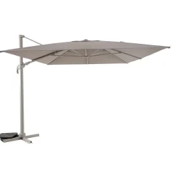 Parasol déporté carré inclinable MELHIA Lin / Argile