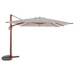 Parasol déporté carré inclinable MELHIA Lin / Acajou