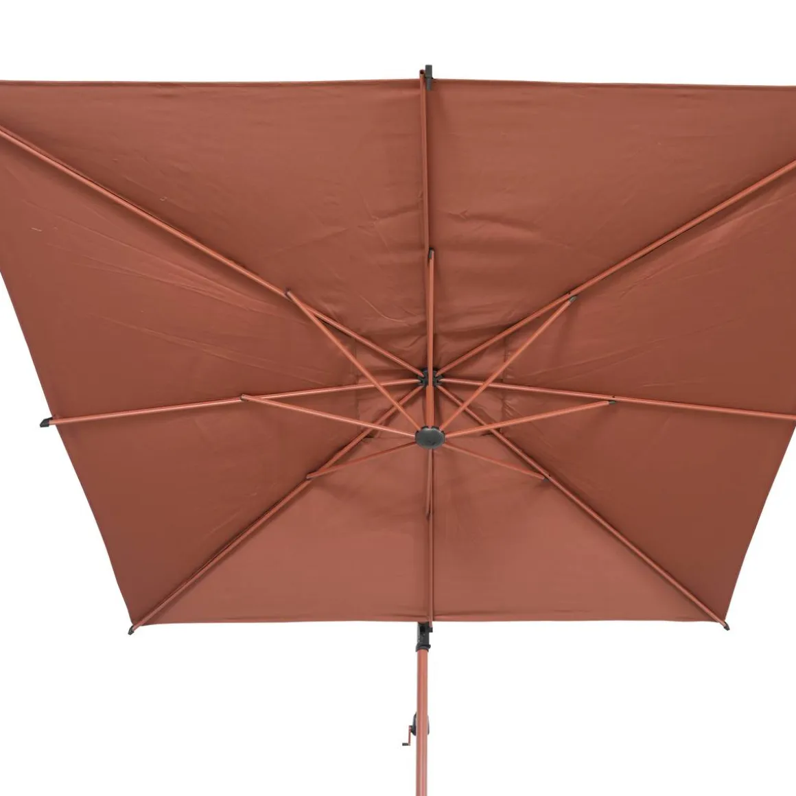 Parasol déporté carré MANOA Acajou