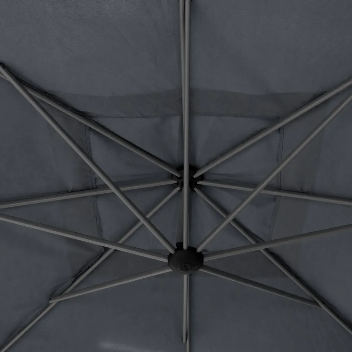 Parasol déporté carré MANOA Ardoise + 4 dalles de parasol STACIO