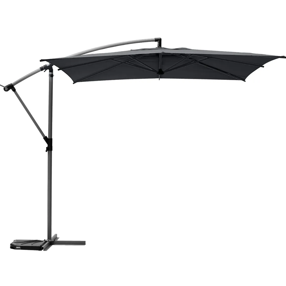 Parasol déporté carré MANOA Ardoise + 4 dalles de parasol STACIO