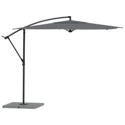 Parasol déporté carré MANOA Ardoise + 4 dalles de parasol STACIO