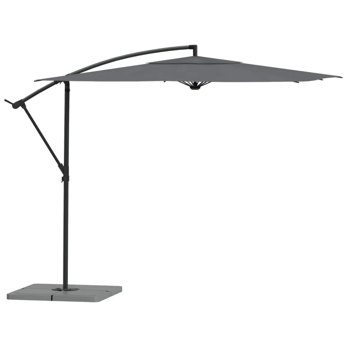Parasol déporté carré MANOA Ardoise + 4 dalles de parasol STACIO