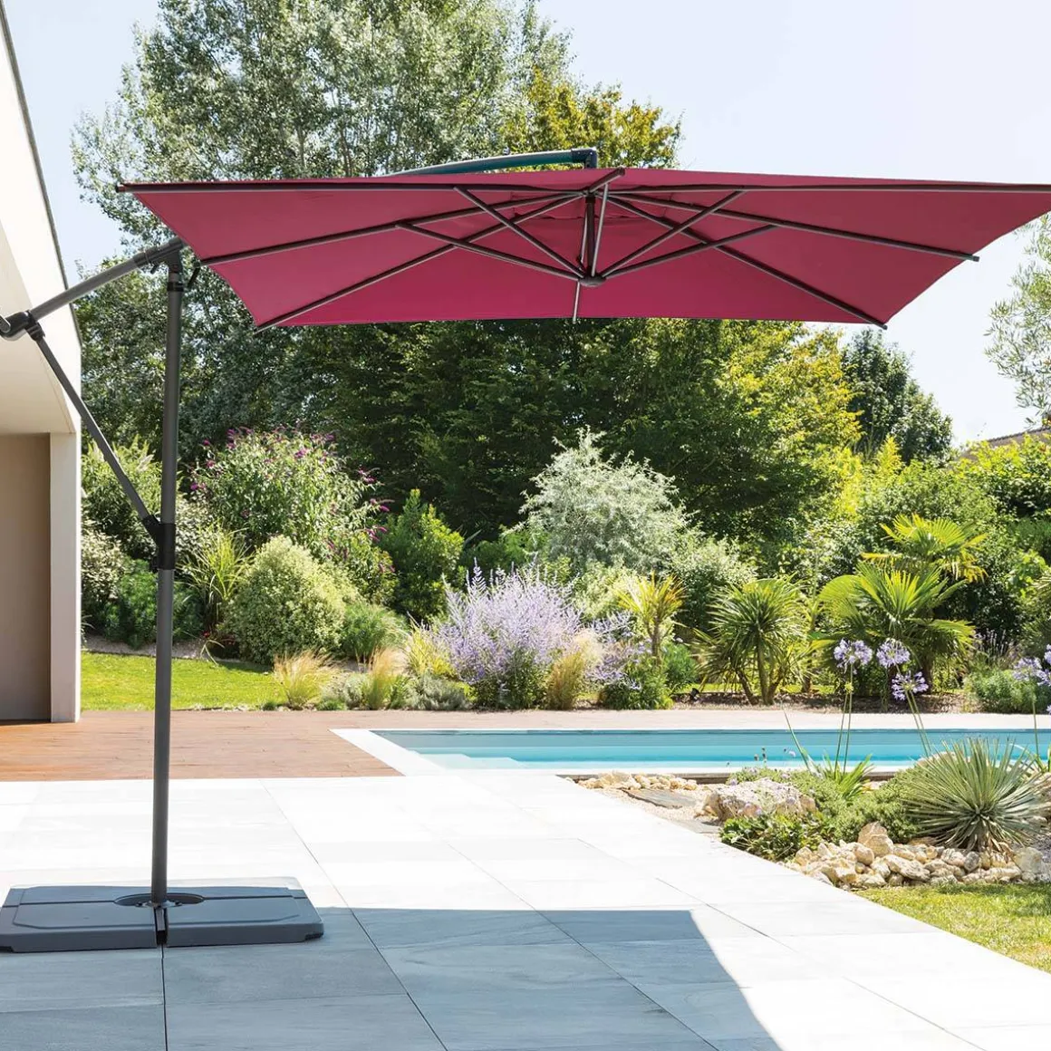Parasol déporté carré MANOA Bordeaux