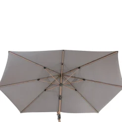 Parasol déporté hexagonal TIKEO Platine & Honey