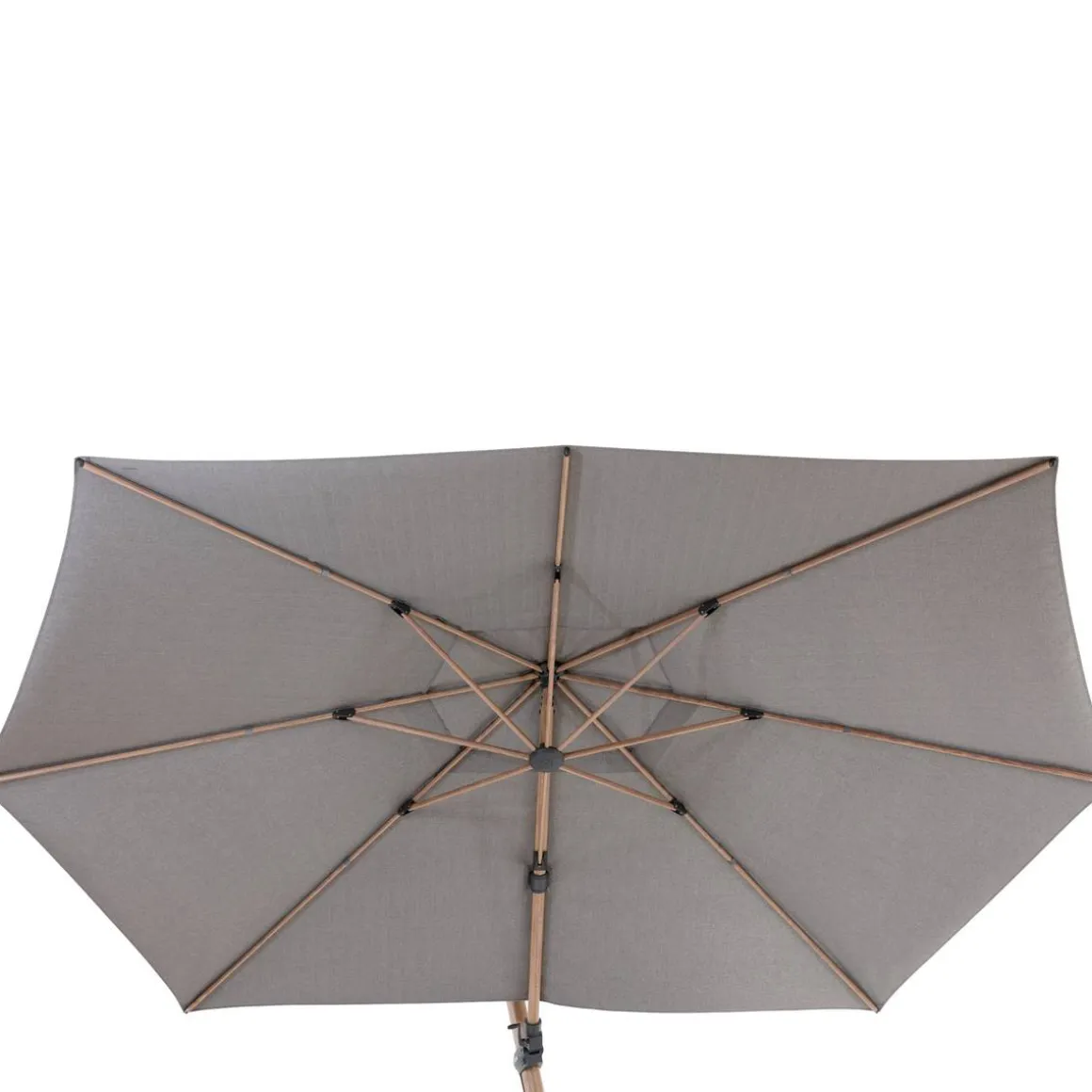 Parasol déporté hexagonal TIKEO Platine & Honey