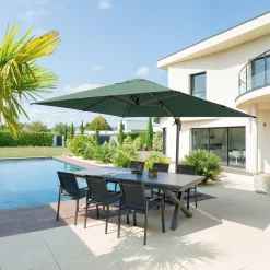 Parasol déporté rectangulaire ÉQUADOR Vert olive