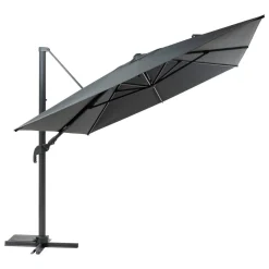 Parasol déporté rectangulaire MELHIA Anthracite avec LED