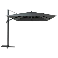 Parasol déporté rectangulaire MELHIA Anthracite avec LED