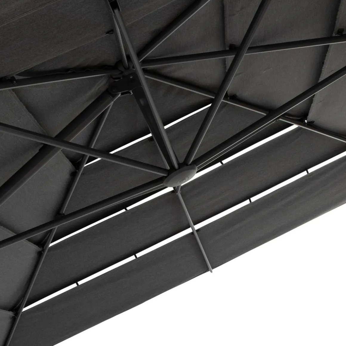 Parasol déporté rectangulaire inclinable MELHIA Anthracite