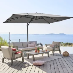Parasol déporté rectangulaire SUENYO Sunbrella® Anthracite