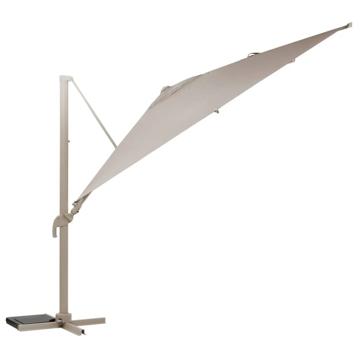 Parasol déporté rectangulaire inclinable MELHIA Lin / Argile