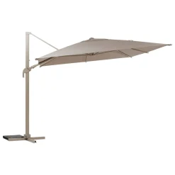 Parasol déporté rectangulaire inclinable MELHIA Lin / Argile