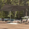 Parasol déporté rectangulaire inclinable MELHIA Anthracite / Graphite