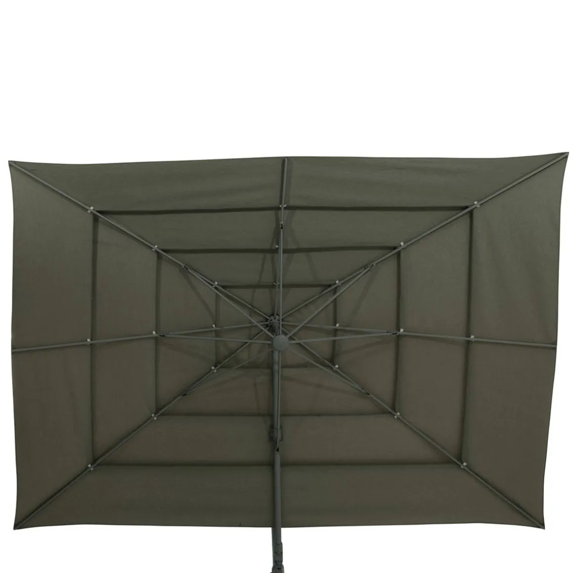 Parasol déporté rectangulaire inclinable MELHIA Vert laurier